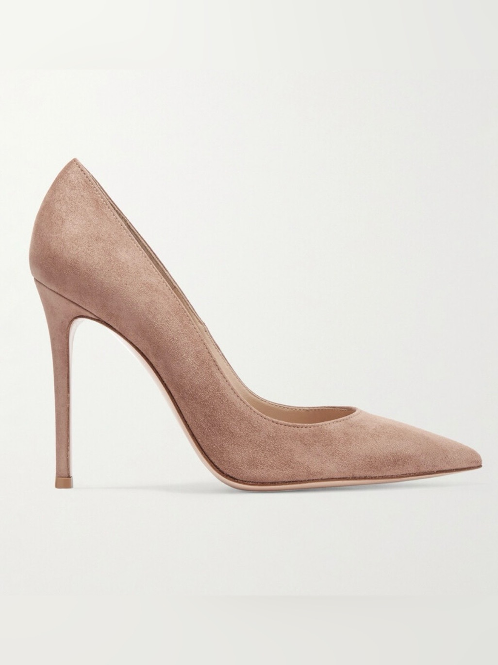 Gianvito Rossi Pointed-Toe Suede Pumps In Taupe Size 41